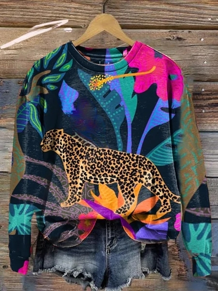 Pullover im Animal-Print für Damen