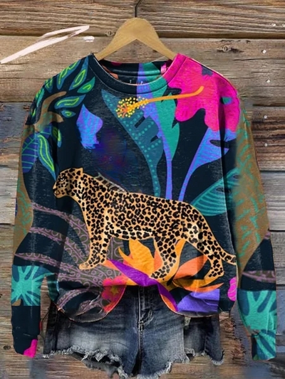 Pullover im Animal-Print für Damen