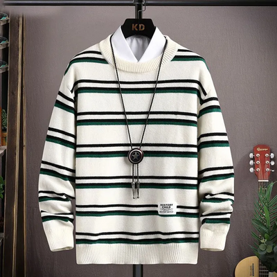 Klassischer Rippenstrickpullover für Herren