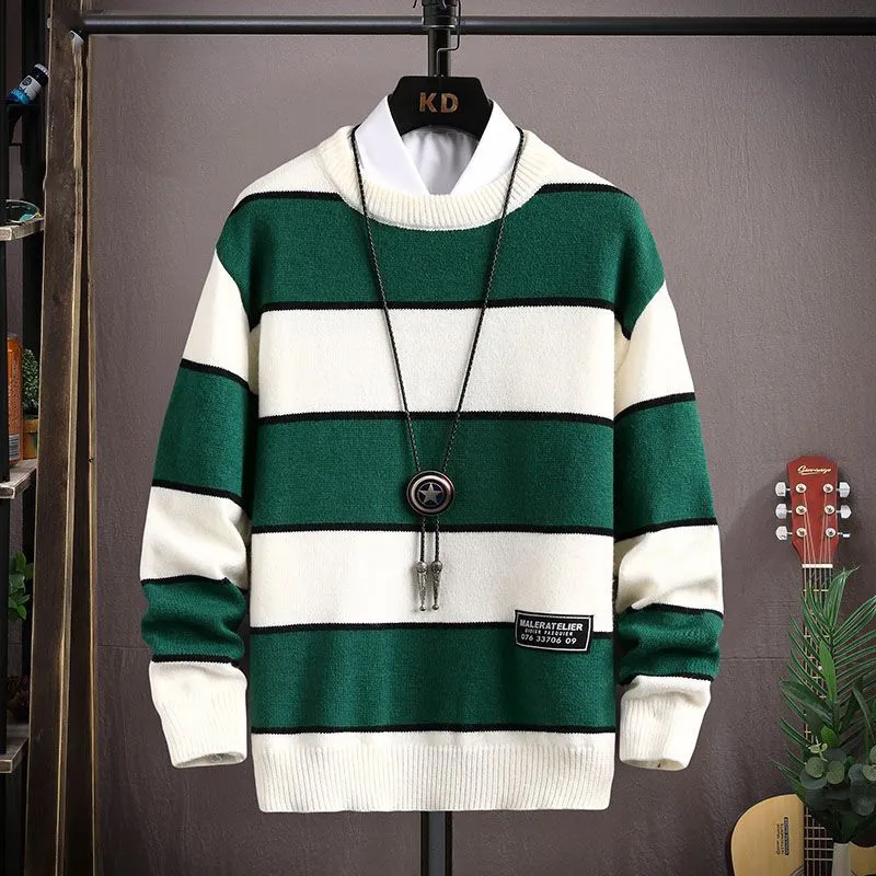Klassischer Rippenstrickpullover für Herren