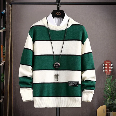 Klassischer Rippenstrickpullover für Herren