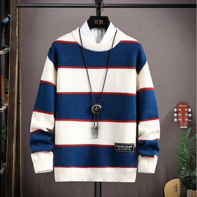 Klassischer Rippenstrickpullover für Herren