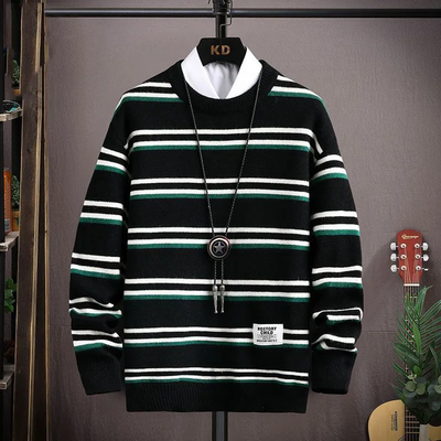 Klassischer Rippenstrickpullover für Herren