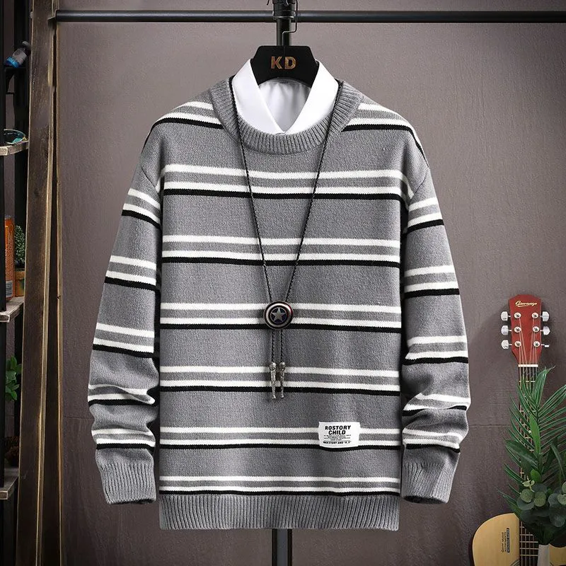 Klassischer Rippenstrickpullover für Herren