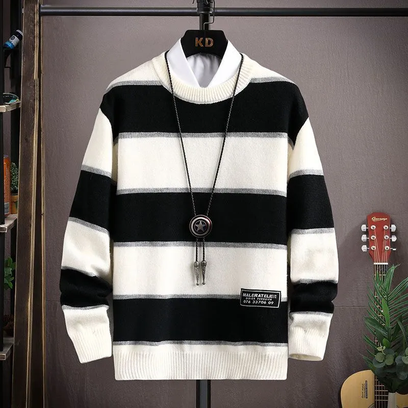 Klassischer Rippenstrickpullover für Herren