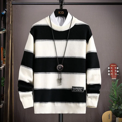 Klassischer Rippenstrickpullover für Herren
