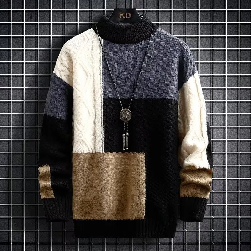 Klassischer Rippenstrickpullover für Herren