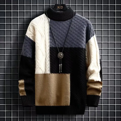 Klassischer Rippenstrickpullover für Herren