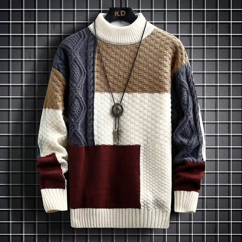 Klassischer Rippenstrickpullover für Herren
