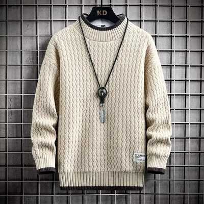 Klassischer Rippenstrickpullover für Herren