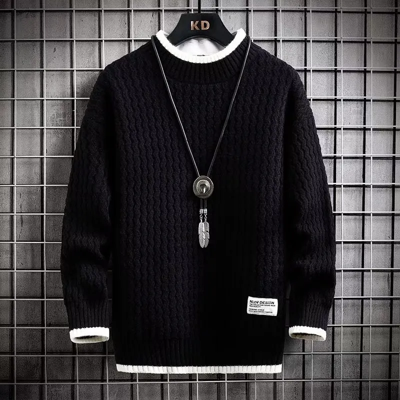 Klassischer Rippenstrickpullover für Herren