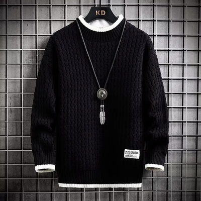 Klassischer Rippenstrickpullover für Herren