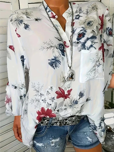 Plus Size Mode V-Ausschnitt Pull-Up Shirt