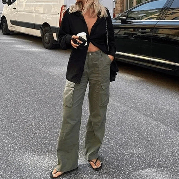 Beileag® | Hoch taillierte Cargo-Jeans für Damen