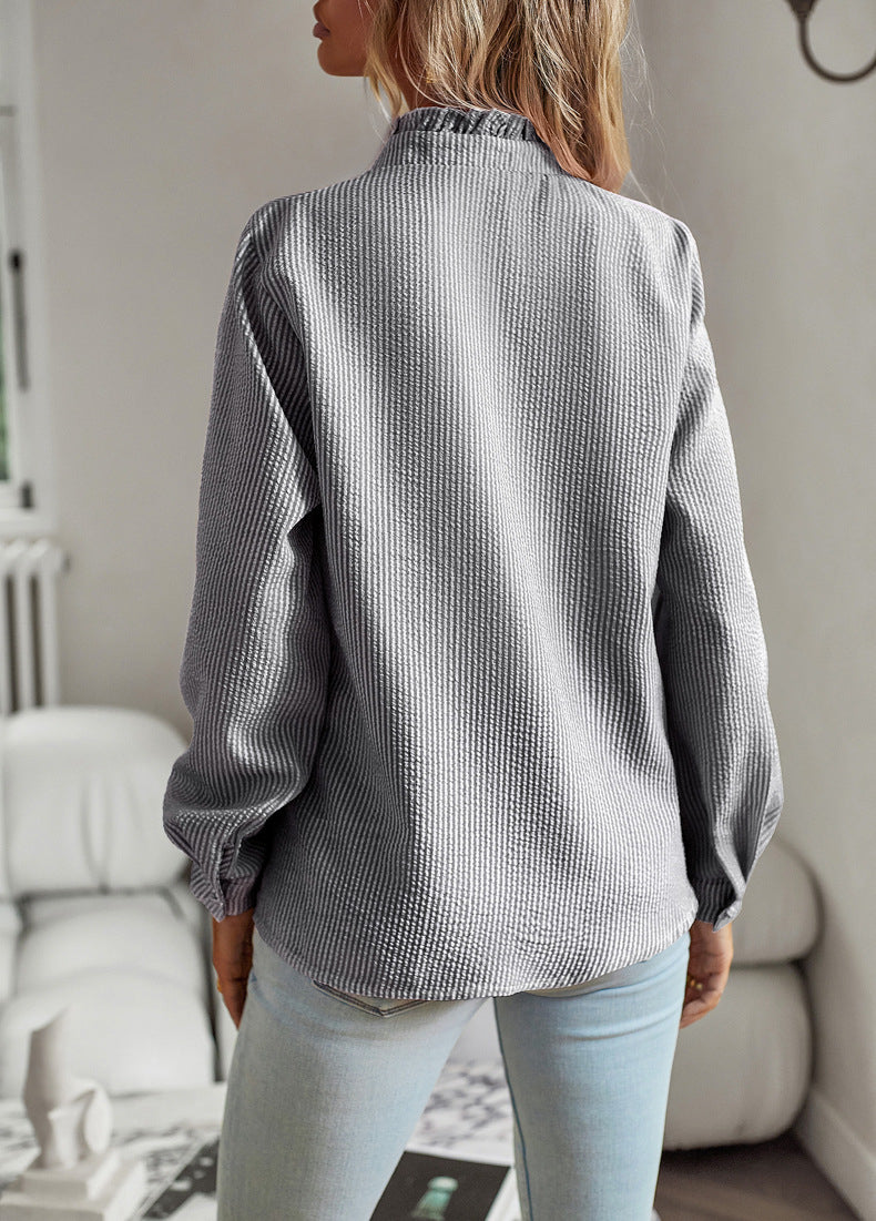Amalric® | Rüschenbluse für Damen, gestreift