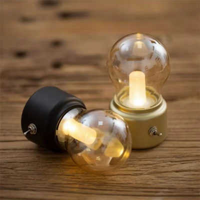 VintageGlow Kabellose Industrielle Nachttischlampe