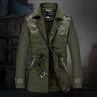 Isolierter Trenchcoat mit Gürtel für Herren