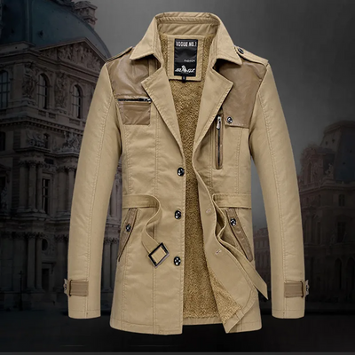 Isolierter Trenchcoat mit Gürtel für Herren