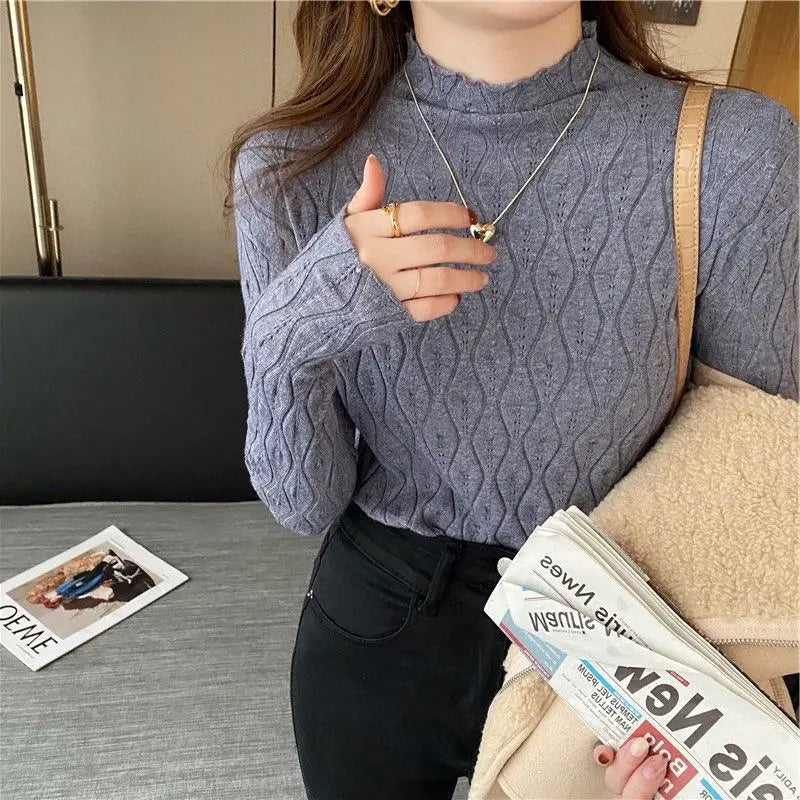 Rollkragenpullover aus weichem Strick für Frauen