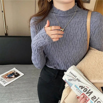 Rollkragenpullover aus weichem Strick für Frauen