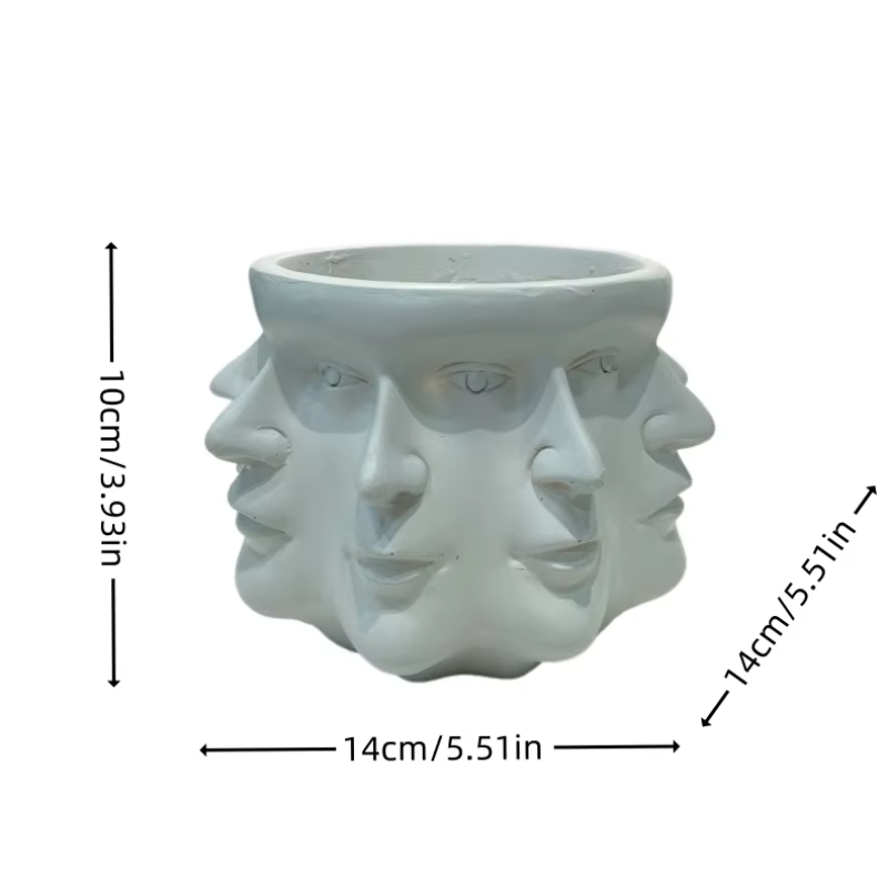 ArtFace 3D Keramische Pflanzenkasse – Modernes Gesichtsdesign Topf