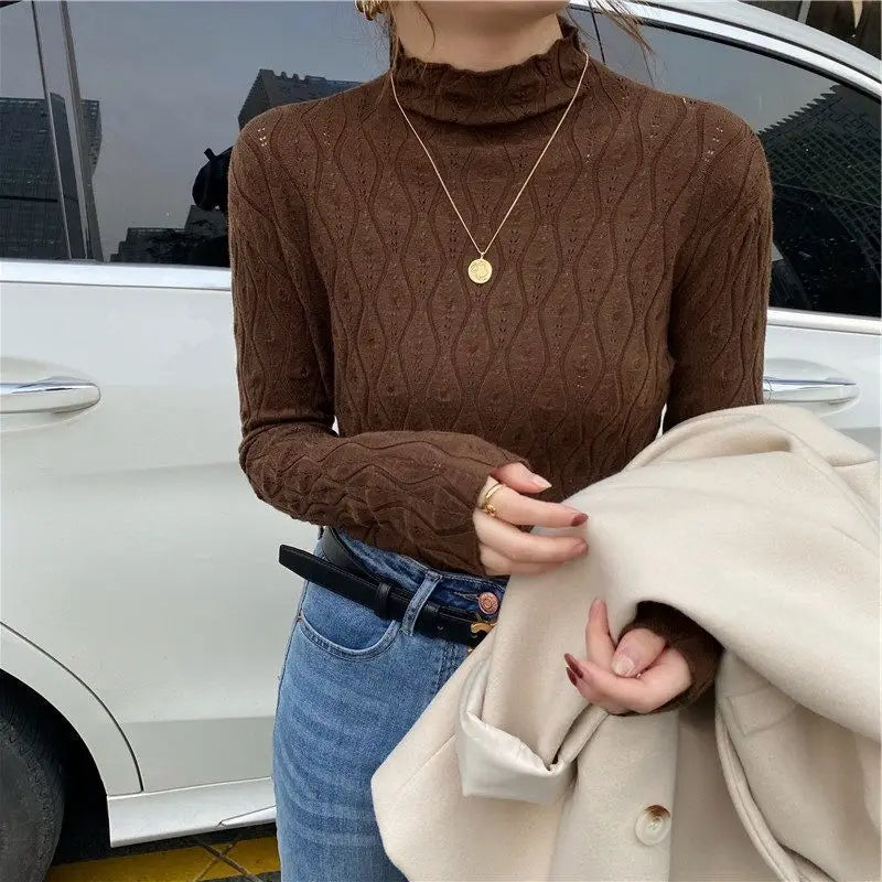 Rollkragenpullover aus weichem Strick für Frauen