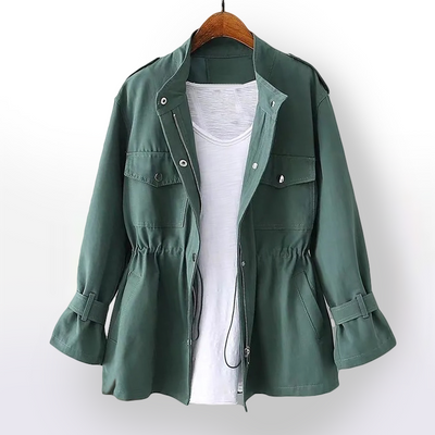 Modische Kurzjacke mit verstellbarer Taille für Frauen