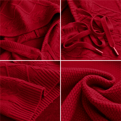 Langärmeliger Kapuzen-Winterpullover für Frauen