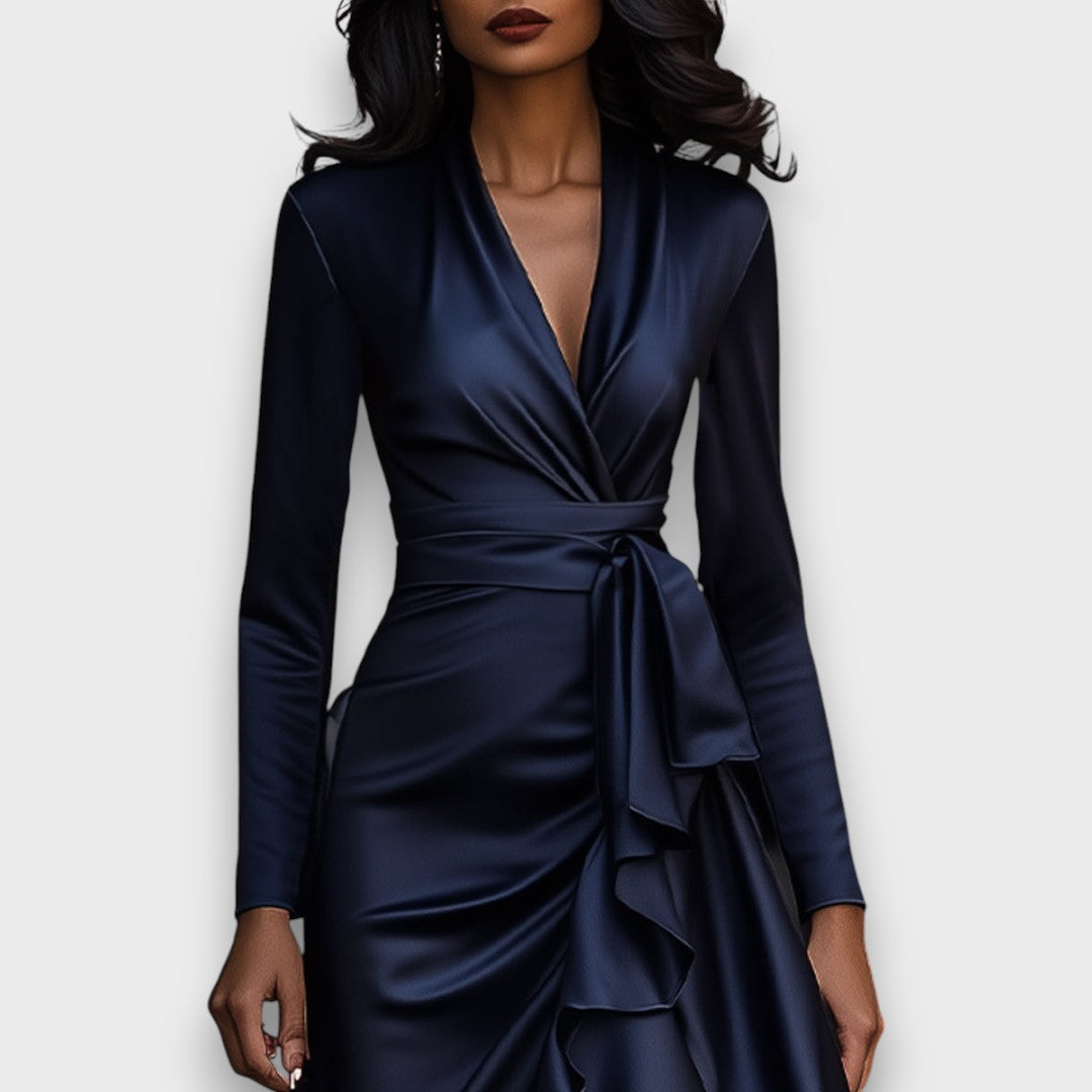 Marcelline – Drapiertes Maxikleid mit Rüschen