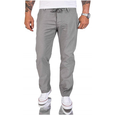 Lässige Herren Baumwoll Casual-Hose im einfarbigen Design