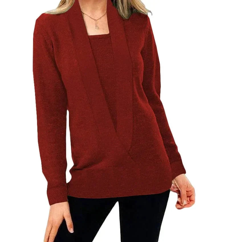 Eleganter Wickelpullover für Damen