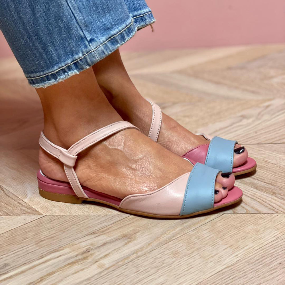 Johanna™ - Asymmetrische rosa Sandalen