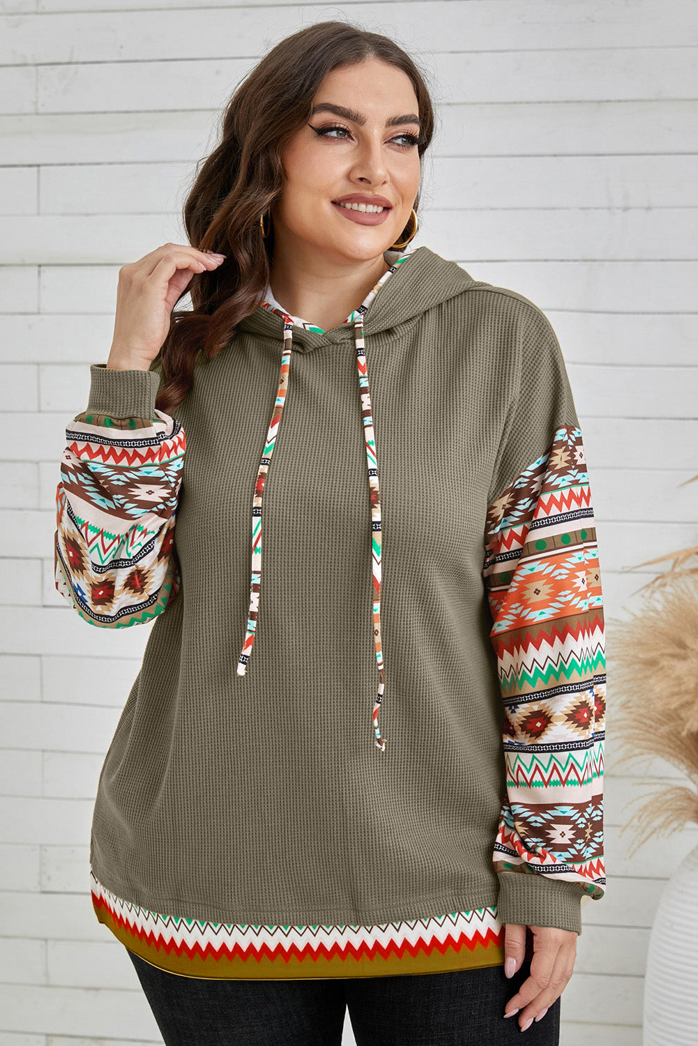 Azteken-Kapuzenpullover in Übergröße für Damen