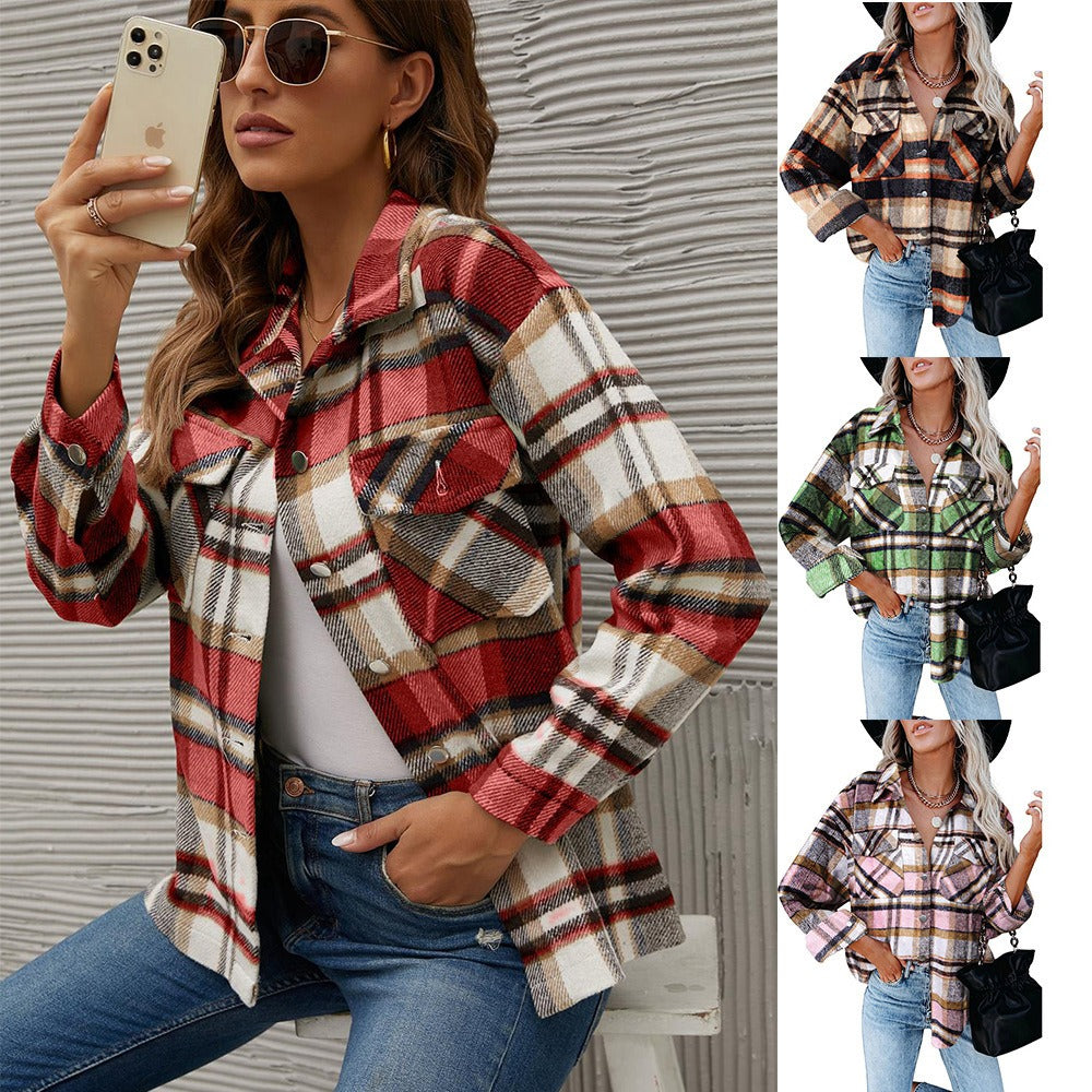 Klassisch karierte Jacke für Damen