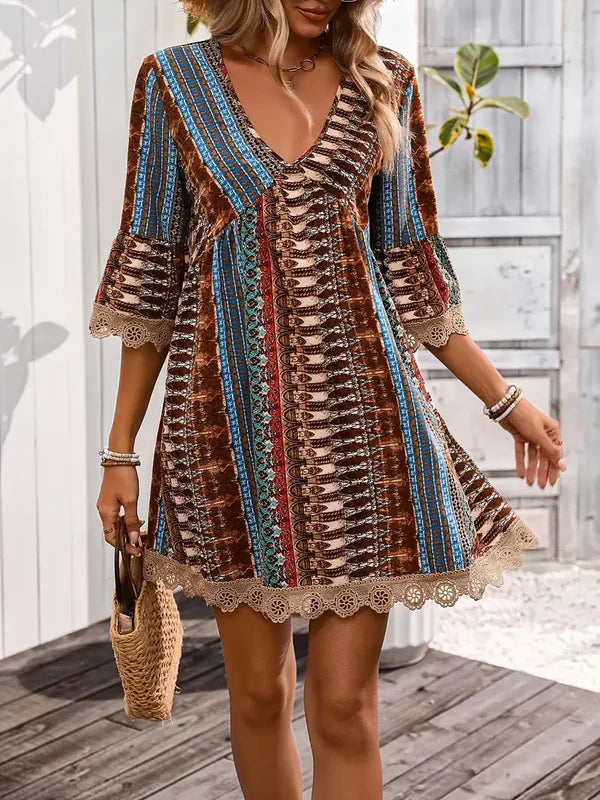 Vivienne – elegantes trauerkleid mit v-ausschnitt und spitzenbesatz