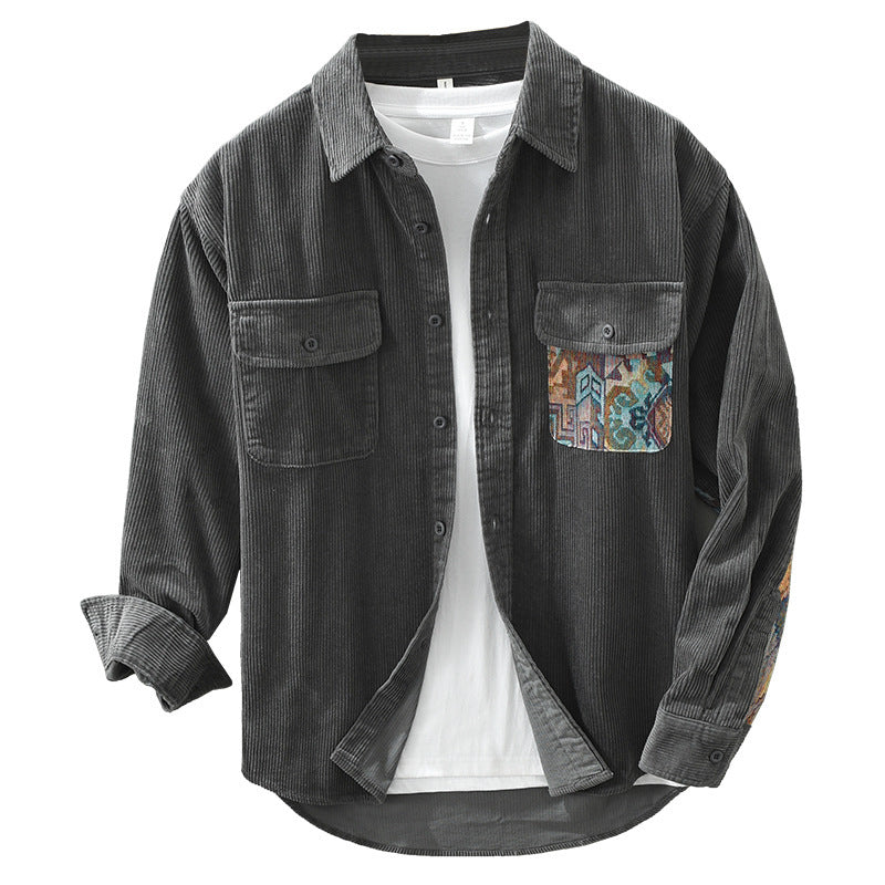 Stilvolles Herren Vintage Langarmhemd aus Baumwolle