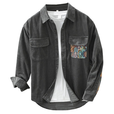 Stilvolles Herren Vintage Langarmhemd aus Baumwolle