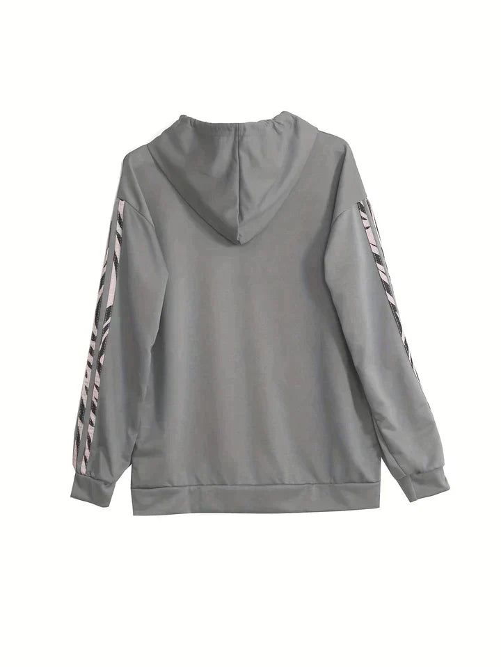 Trendiges Kapuzenpullover und Hosen Set für Damen