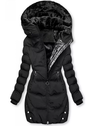 Plüschige Wattierte Winterjacke für Damen