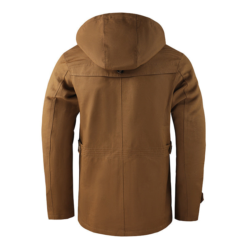 Klassische Wattierte Kapuzenjacke mit Taschen für Herren