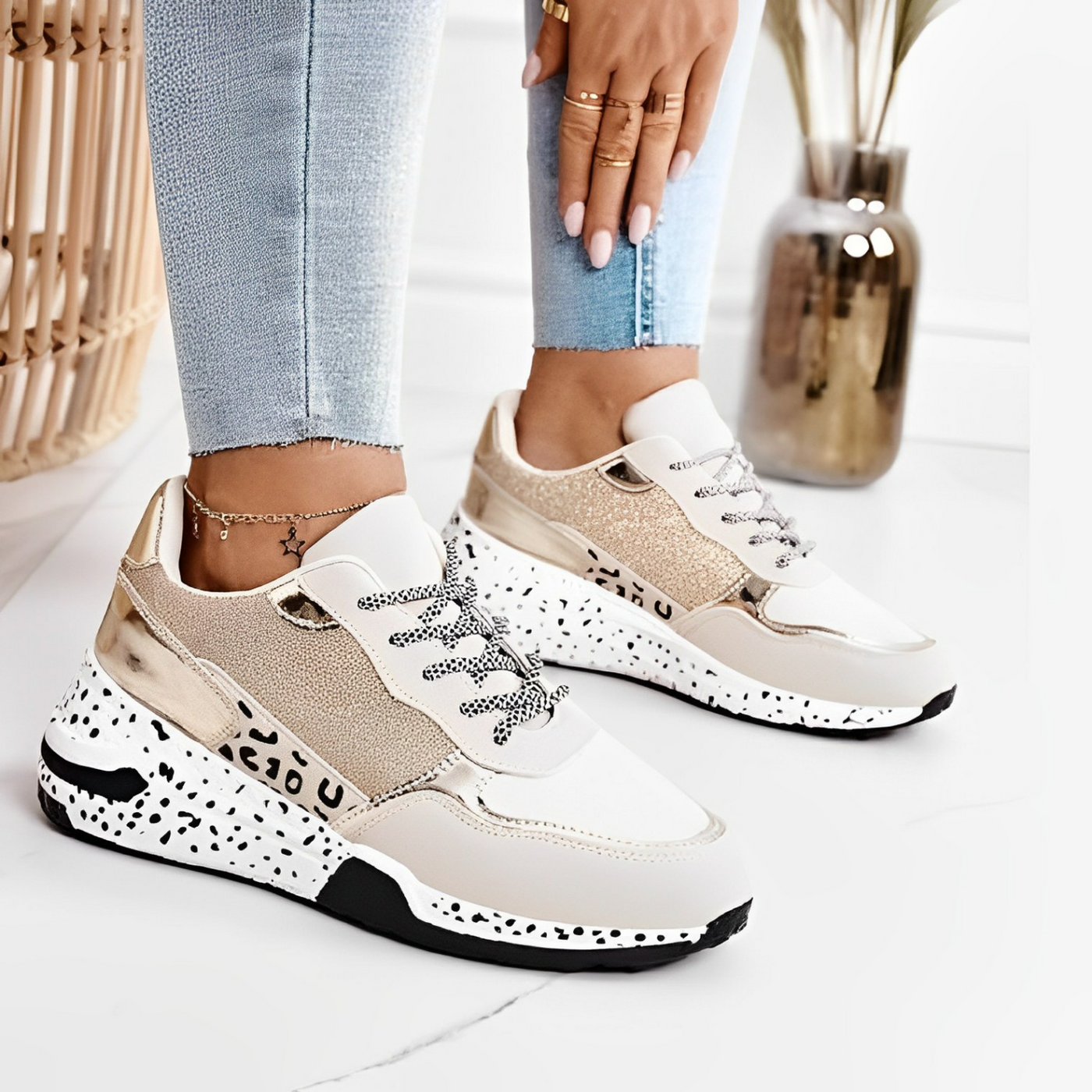 Sommerschuhe für Damen – Leichte Komfort Sneaker mit Muster