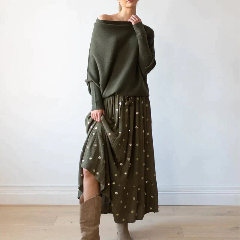 Margiela Maris Sommerpullover | Leichter asymmetrischer Pullover mit U-Boot-Ausschnitt für Damen