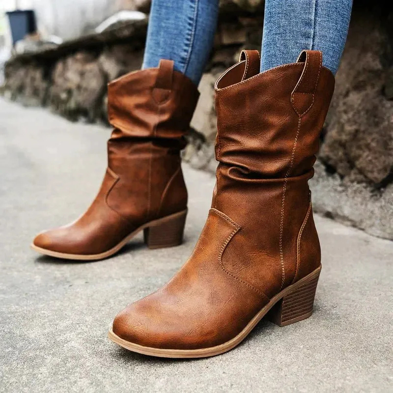 Elegante Damenstiefeletten | Cowboy
