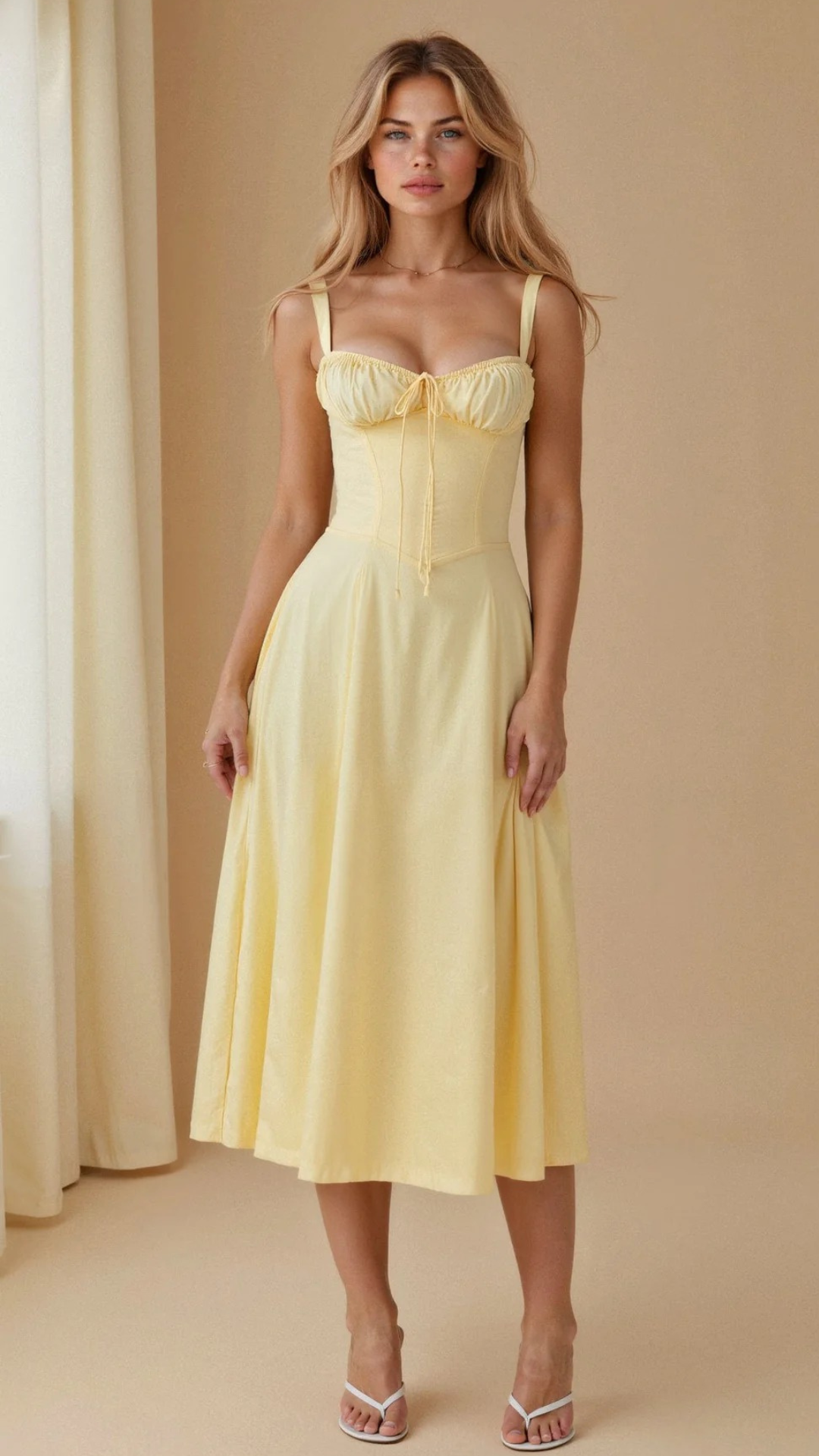 Elegantes Damen Korsett Sommerkleid | Midi