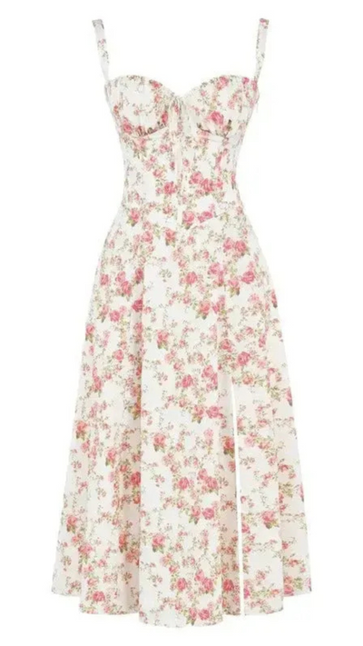 Elegantes Damen Korsett Sommerkleid | Midi