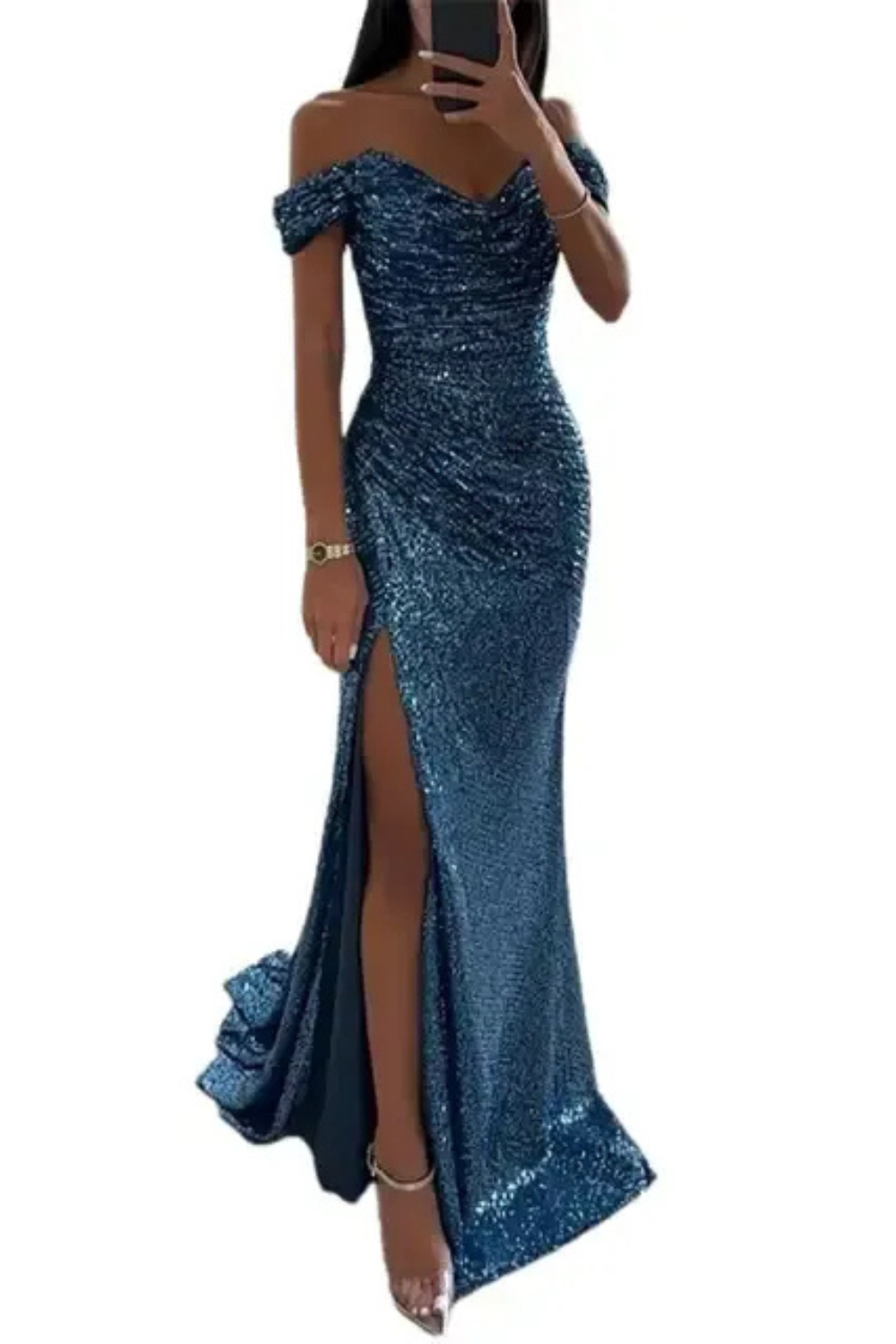Elegantes Glitzer-Abendkleid für Damen | Maxi