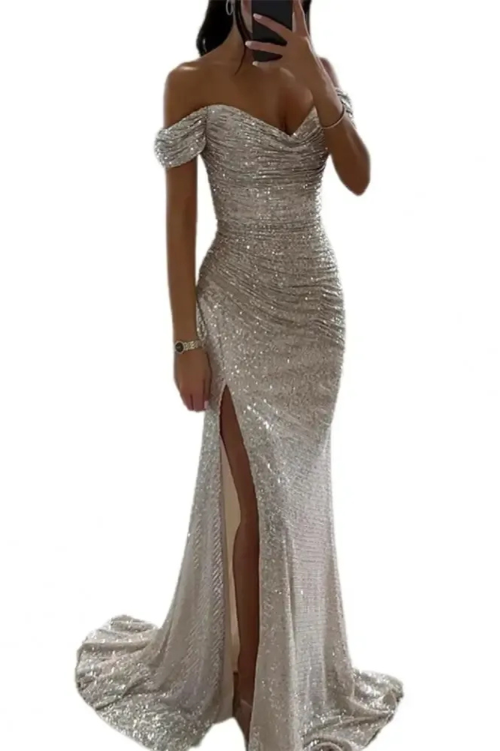 Elegantes Glitzer-Abendkleid für Damen | Maxi
