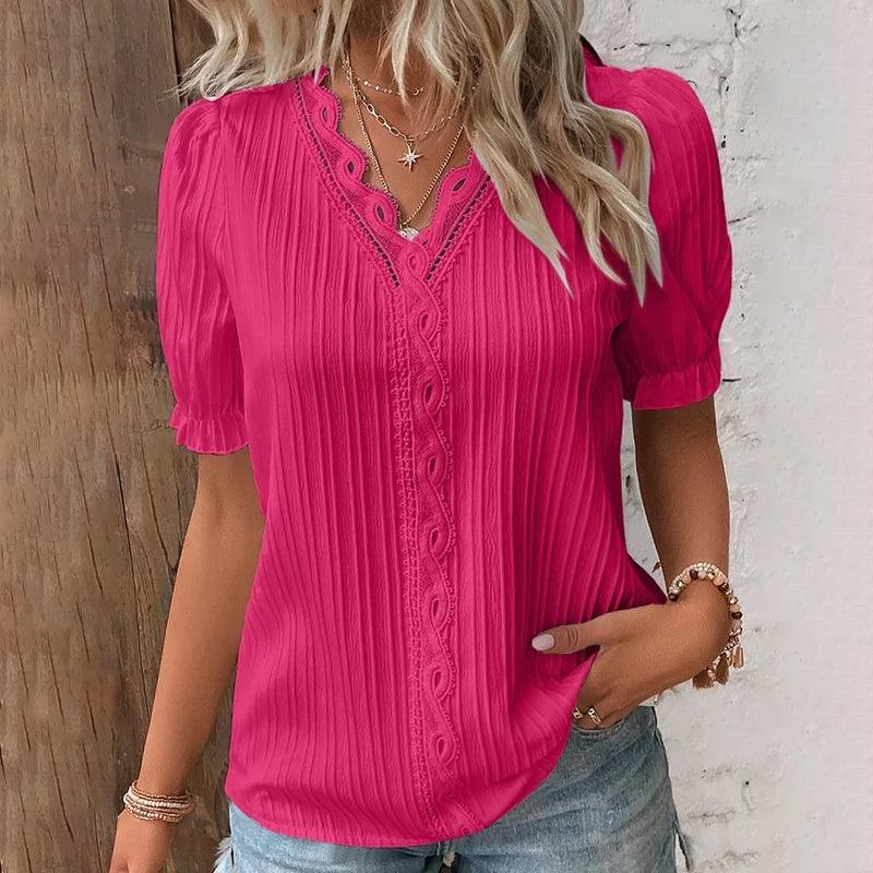 Artemia® | Elegante Bluse mit V-Ausschnitt und Spitze