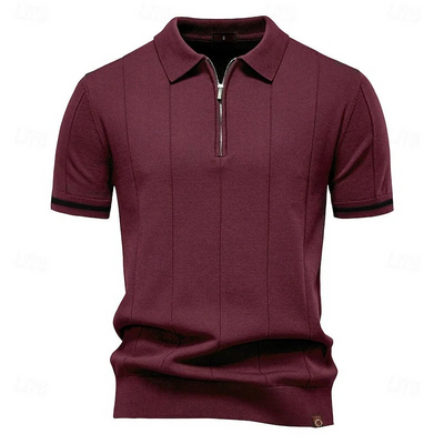 Elegantes Herren-Poloshirt mit Reißverschluss | Kurzarm