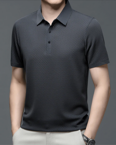 Elegantes strukturiertes Poloshirt für Herren | Kurzarm